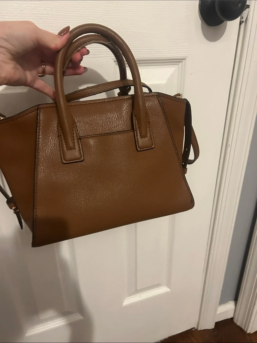 Michael Kors Cognac Leather Satchel with Detachable Strap